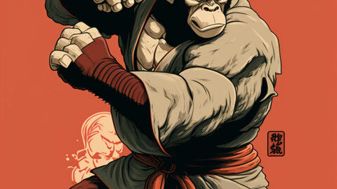The great ape karate master