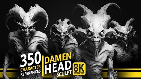 350 Damen Head Sculpt - Character References | 8K Resolution