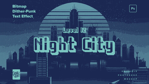 Bitmap Dither Text Effect Set