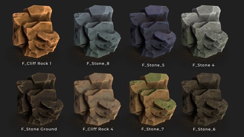 Stylized Stone Substance Smart Material Vol- 1 For Substance Painter