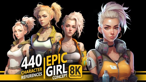 440 Epic Girl Concept - Character References | 8K Resloution