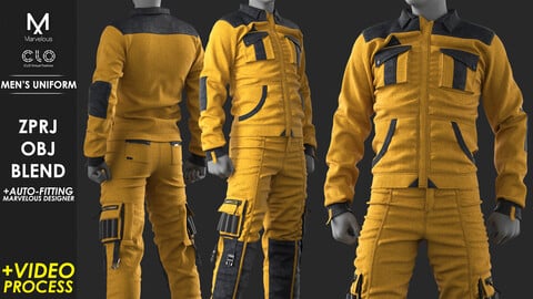 Men's Uniform - Marvelous / CLO Project file +Video Process