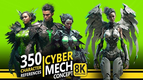 350 Cyber Mech concept - Character References | 8K Resolution