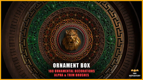 Ornament Box - 160 Ornamental Decorations - Alpha and Trim Brushes