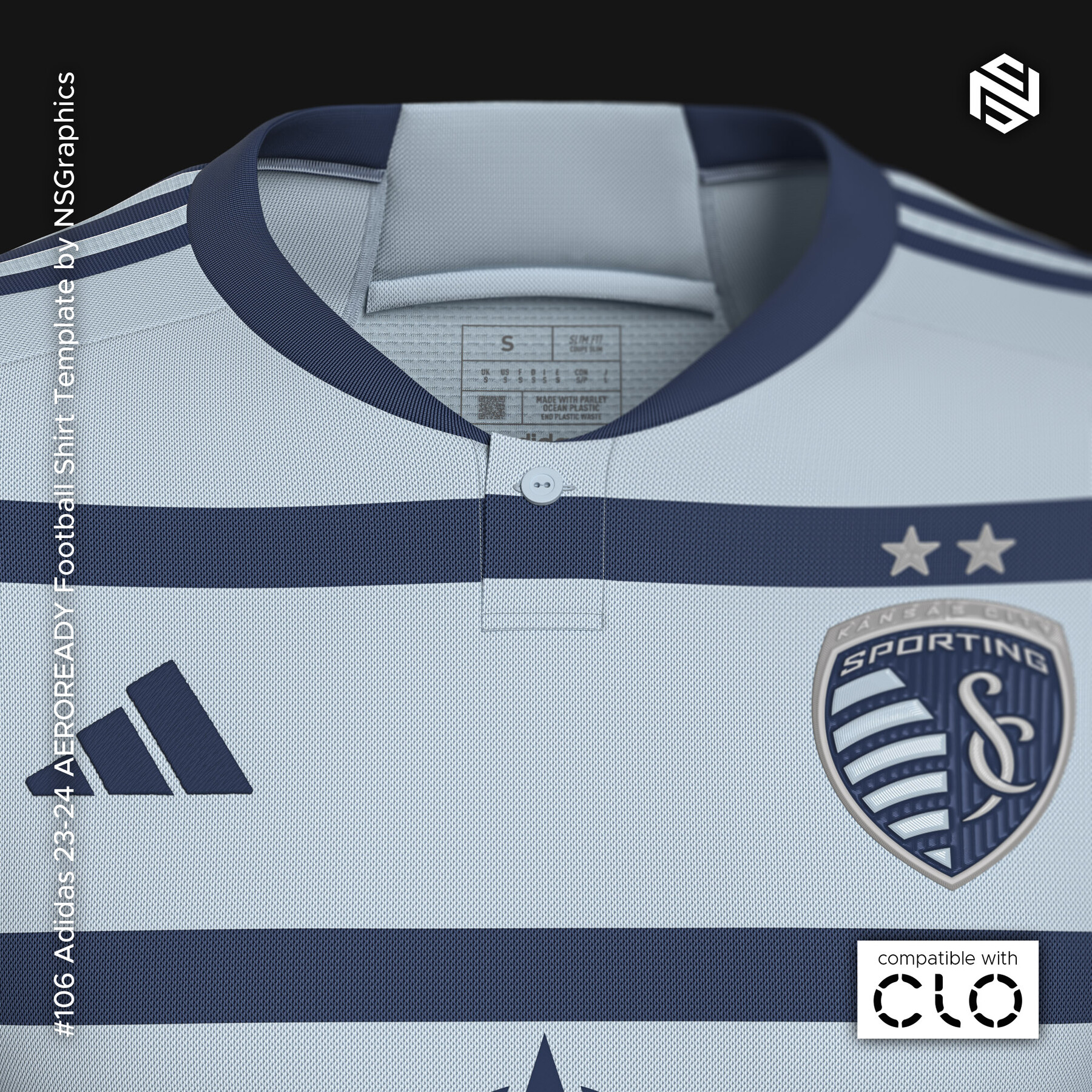 ArtStation - Adidas 23-24 AEROREADY LS Football Shirt Template for CLO 3D &  Marvelous Designer