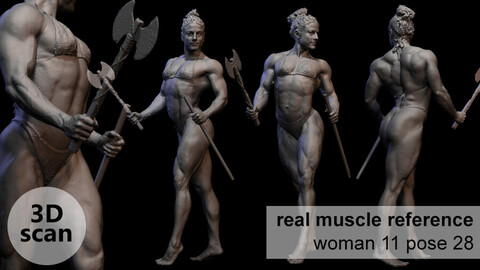 3D scan real muscleanatomy Woman 11 pose 28