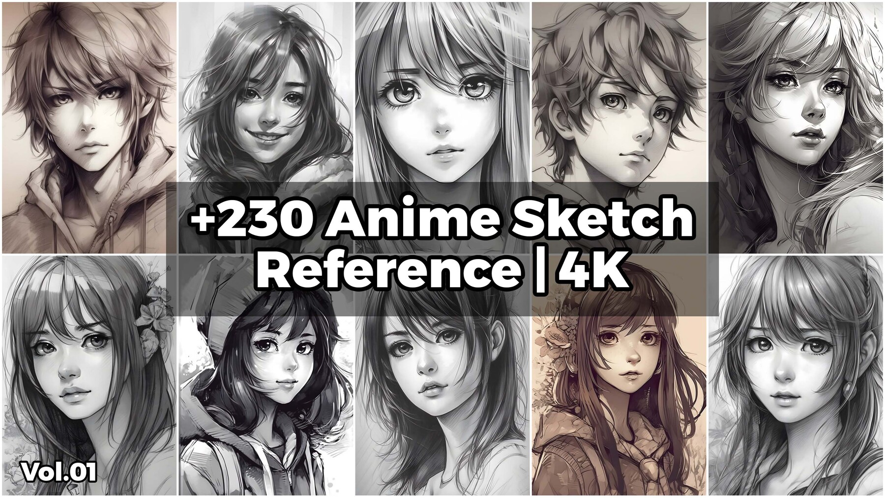 ArtStation - +230 Anime Sketch Reference (4k)