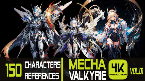 150 Mech Girl Valkyrie - Character Reference | 4K Resolution - Vol. 01