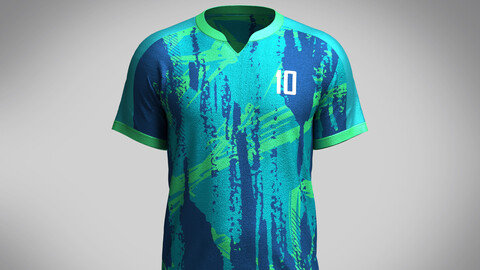 Mens Soccer Blue and Mint Jersey Player-10