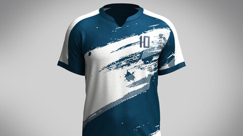 Mens Soccer Blue and White Jersey Player-10