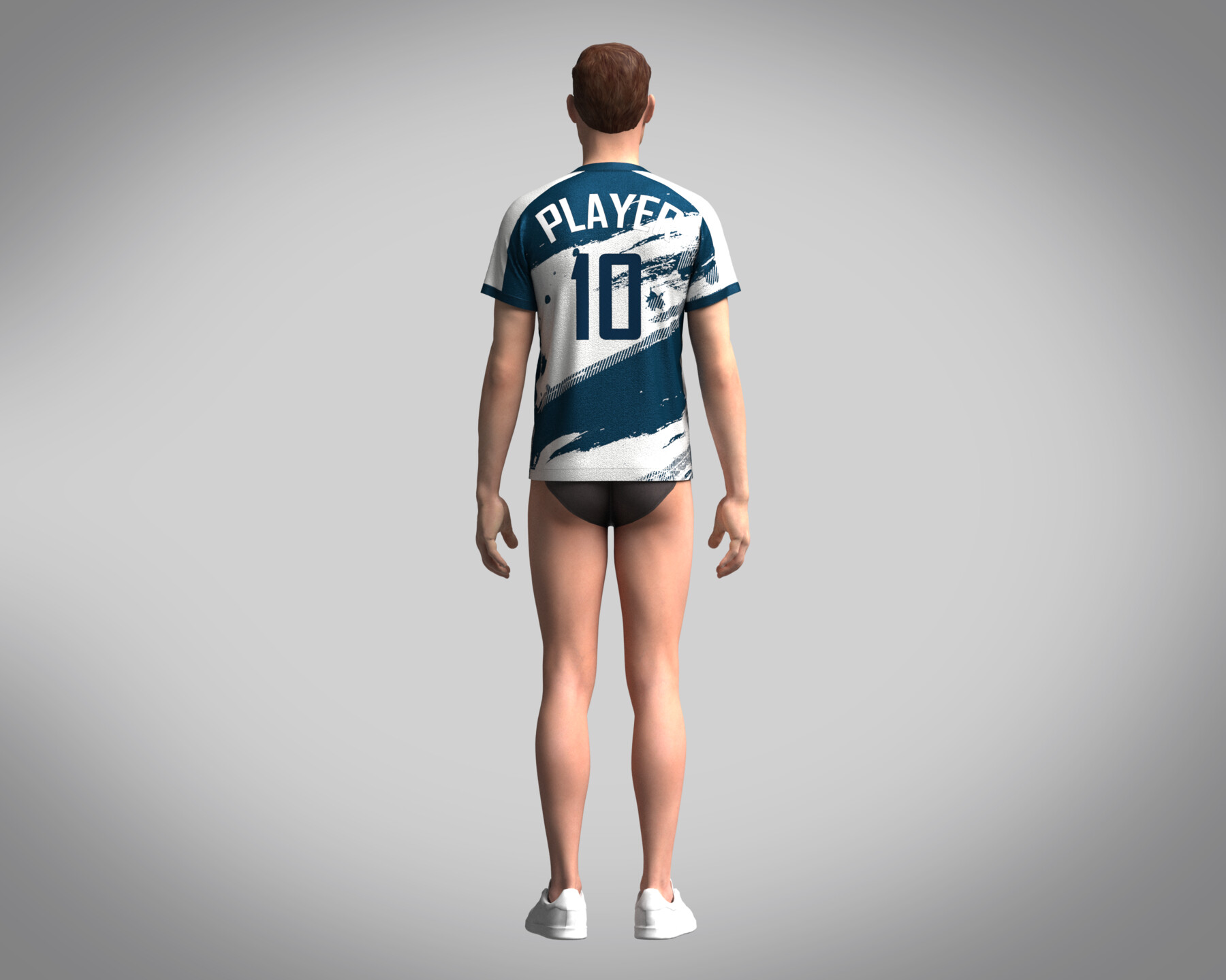 ArtStation - Soccer Blue and White Jersey Player 08