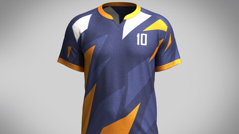 Mens Soccer Orange and blue color Blue Jersey Player-10