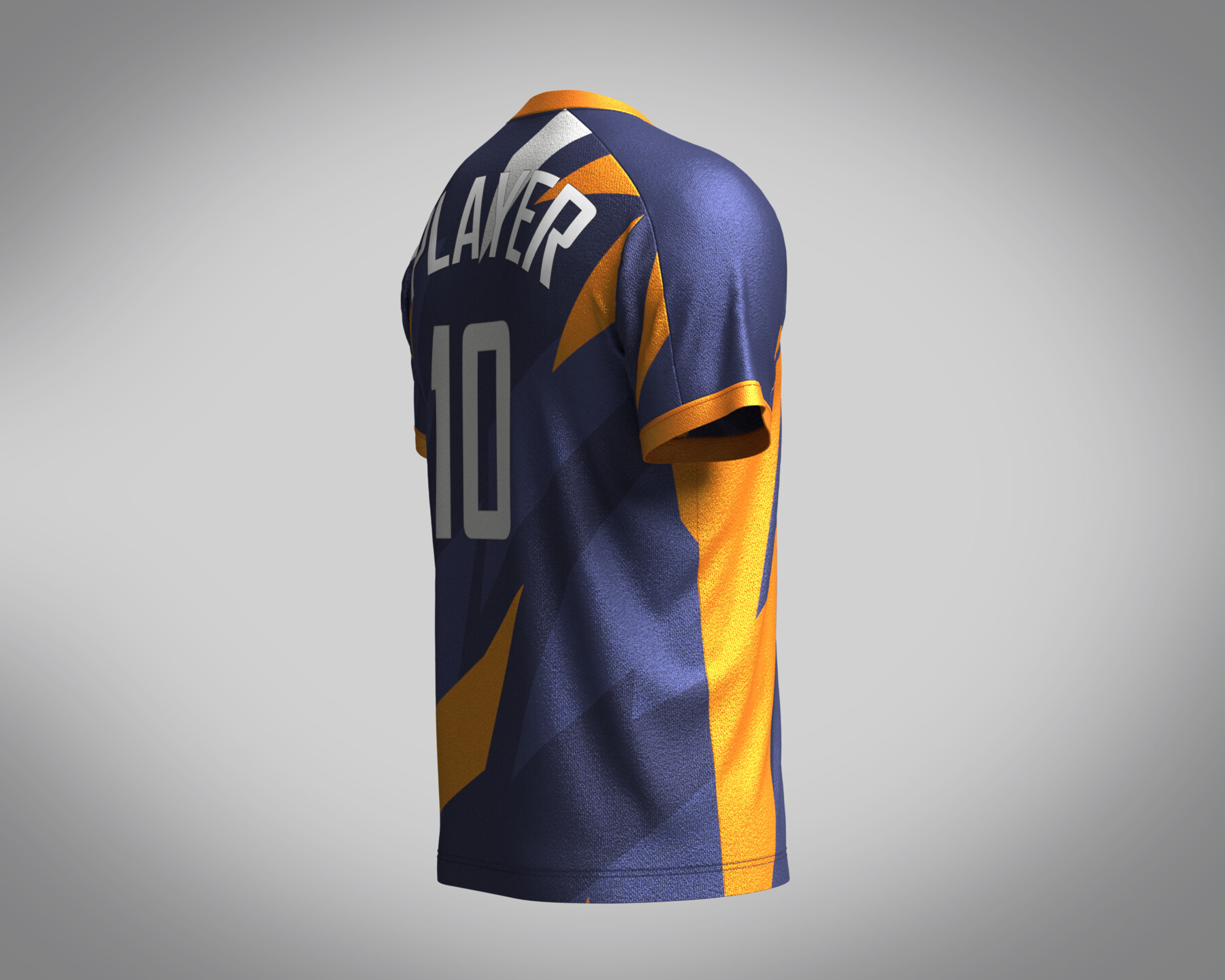 Mens Soccer Orange and blue color Blue Jersey Player-10 3D model