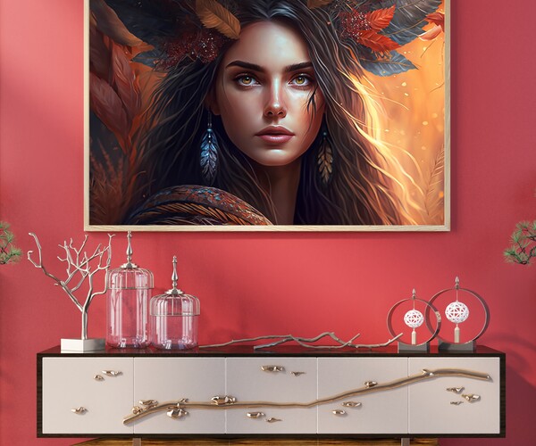 ArtStation - Boho Style Painting, Beautiful Girl Painting, Landscape ...