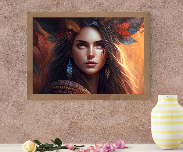 ArtStation - Boho Style Painting, Beautiful Girl Painting, Landscape ...