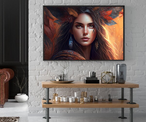 ArtStation - Boho Style Painting, Beautiful Girl Painting, Landscape ...