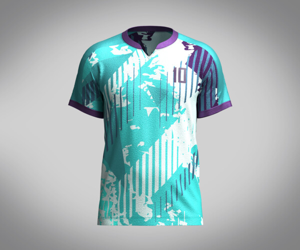 ArtStation - Mens Soccer Monochromatic Blue With White Jersey Player-10 ...