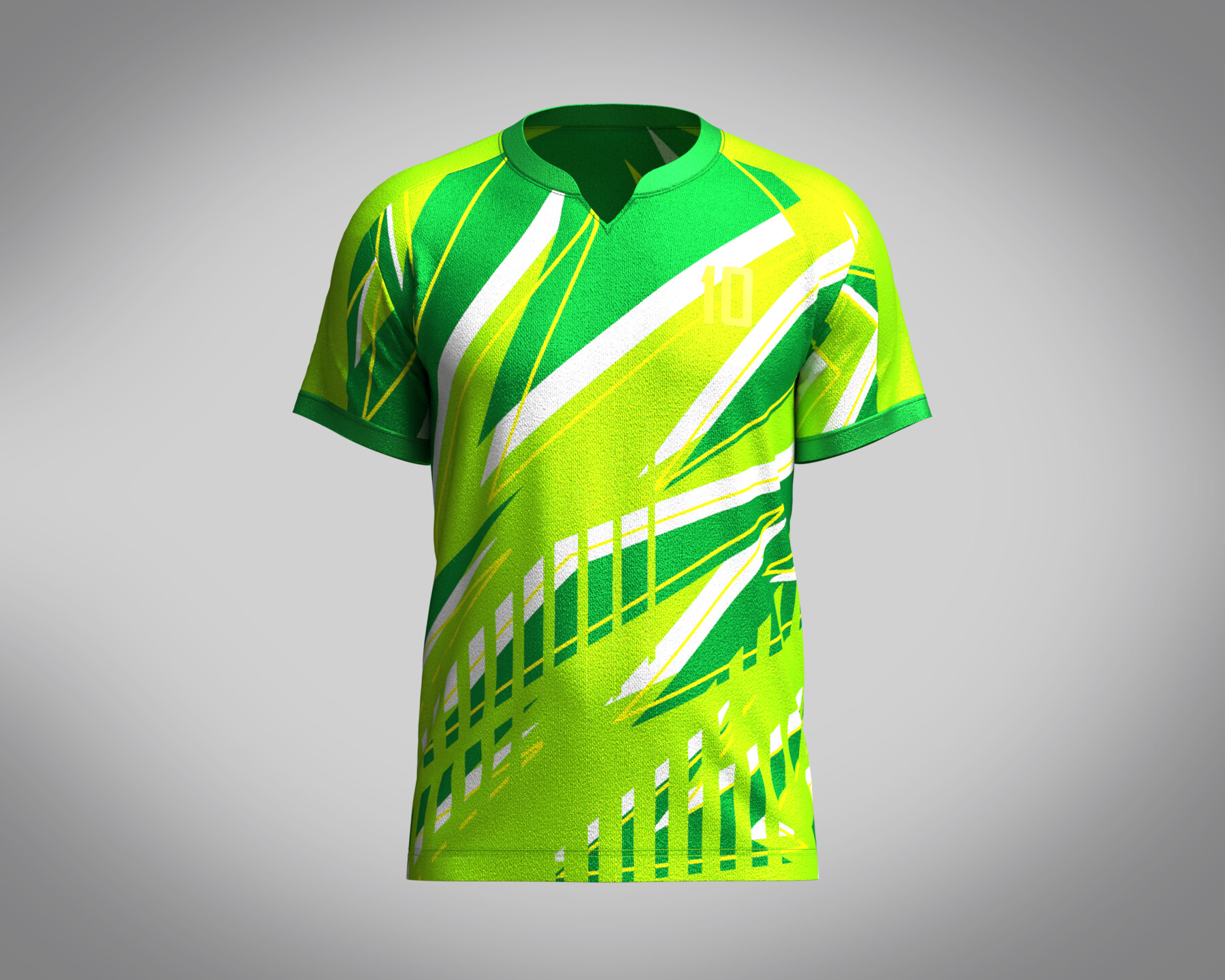 ArtStation - Soccer Green and White Jersey-08