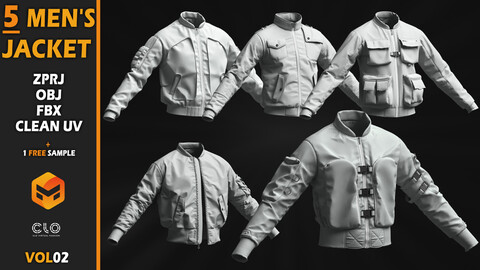 5 Men's Jacket - VOL02 / Clo3d(MD) ProJect + Free sample