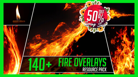 140+ Fire and Flame Effects Overlay Resource Pack for Photobashing