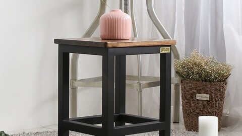 LOYDN wooden modern square stool auxiliary chair