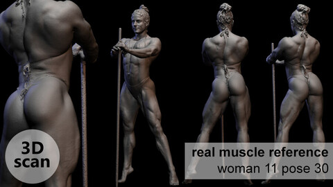 3D scan real muscleanatomy Woman 11 pose 30
