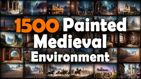 1500 Painted - Medieval Environment Reference Pack | MEGA Bundle | 4K | v.2
