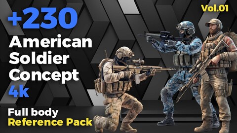 +230 American Soldier Character Concept (4K)