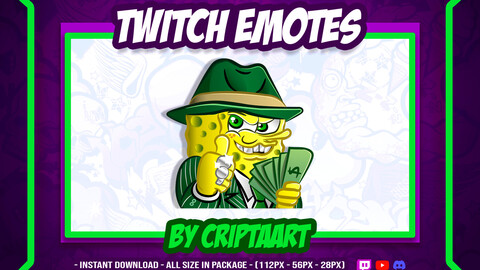 Twitch Emote / Sponge Emote / Bob Emote / Money Emote / Stonks Emote / Stream Graphics