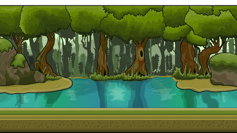 Background Floresta 2D + Projeto Illustrator