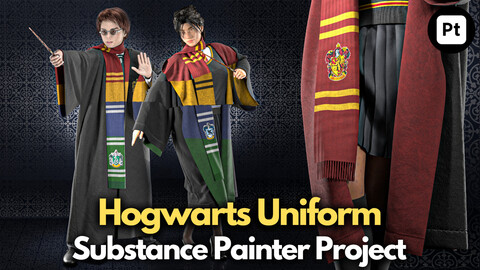 Hogwarts legacy uniform: Substance Painter Project