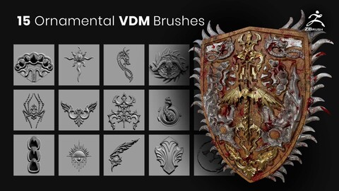 15 Ornamental VDM Brushes for Zbrush