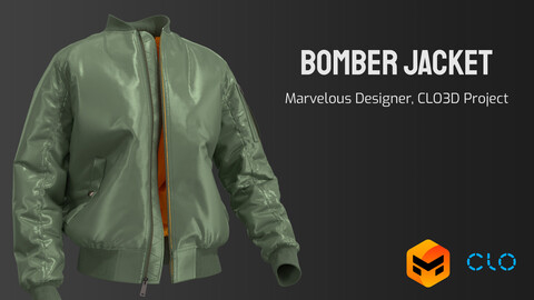 Bomber Jacket \ Female - Marvelous Designer \ CLO3D Project