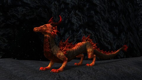 Volcano Temple Dragon for Maya