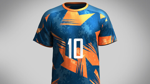 Soccer Brownish orange color with Blue Purple Jersey Player-10