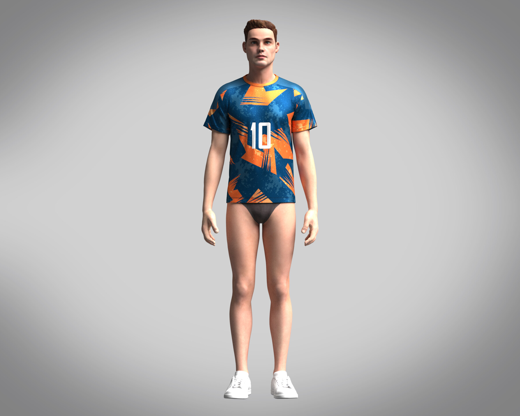 Soccer Brownish orange color with Blue Purple Jersey Player-10 3D -  TurboSquid 2050768