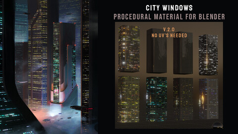 City Windows procedural material for Blender