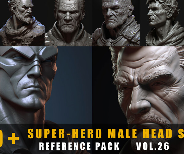 300 Male Head Sculpt - References for Artist