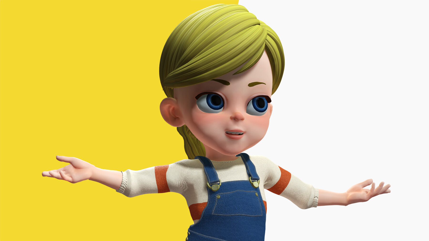 ArtStation - Sister Cartoon girl Rigged 3D model child Low-poly 3D ...