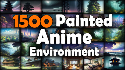 1500 Painted - Anime Environment Reference Pack | MEGA Bundle | 4K | v.3