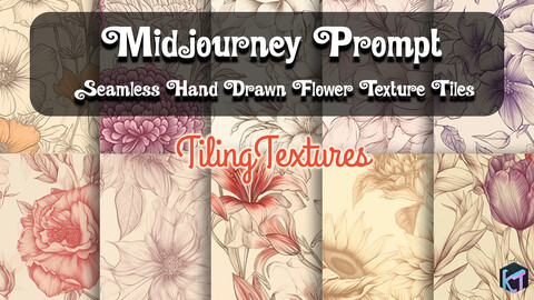 Seamless Flower Texture Prompt - Midjourney