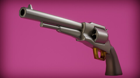 LowPoly Remington Revolver