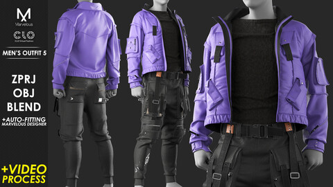 Men's Outfit 5 - Marvelous / CLO Project file +Video Process