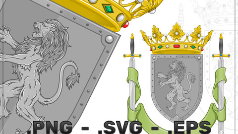 Vector Design Coat Of Arms With Lion