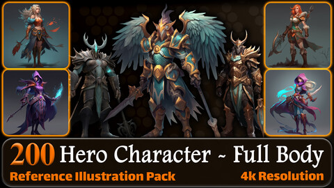 200 Hero Character (Full Body) Reference Pack | 4K | v.8