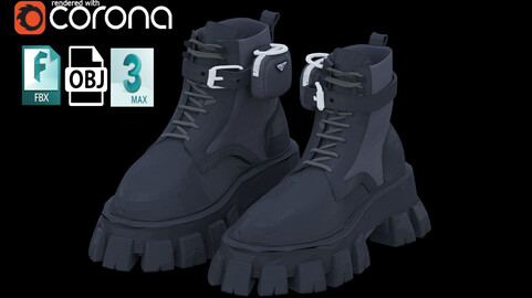 PRADA COMBAT BOOT SHOES Low-poly