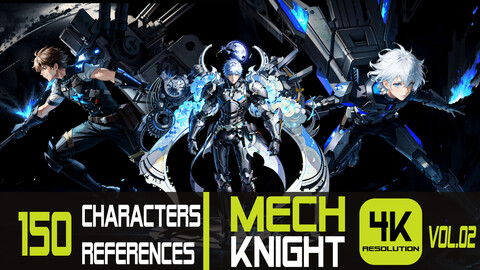 150 Mech Knight (Male) - Character Reference | 4K Resolution - Vol. 02