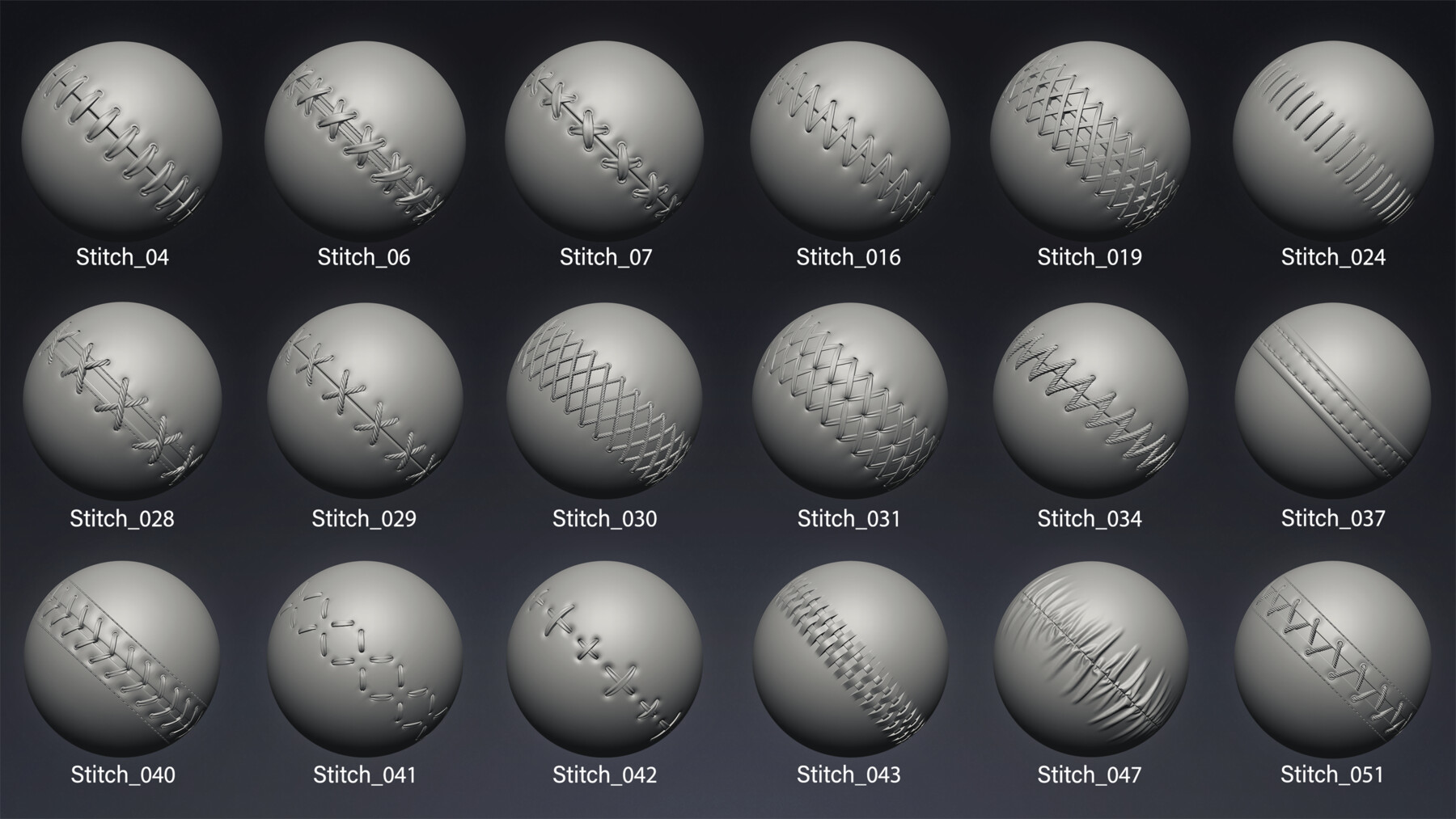 ArtStation - 90 Seam & Stitch Brushes + Alphas Vol.1 | Brushes