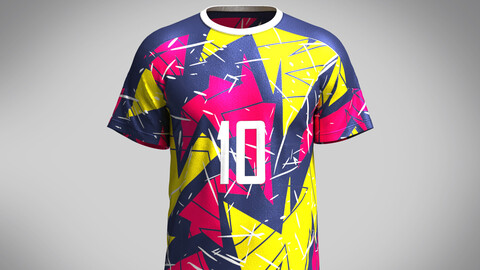 Soccer Hot pink with multi color Jersey Player-10