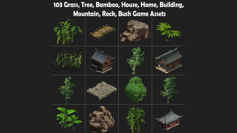 ArtStation - 14 Free Farming Game Assets: Houses and Trees